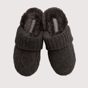 NWT PJ SALVAGE Cable Knit Womens Slipper Mule Molded Sole - Small (5-6)